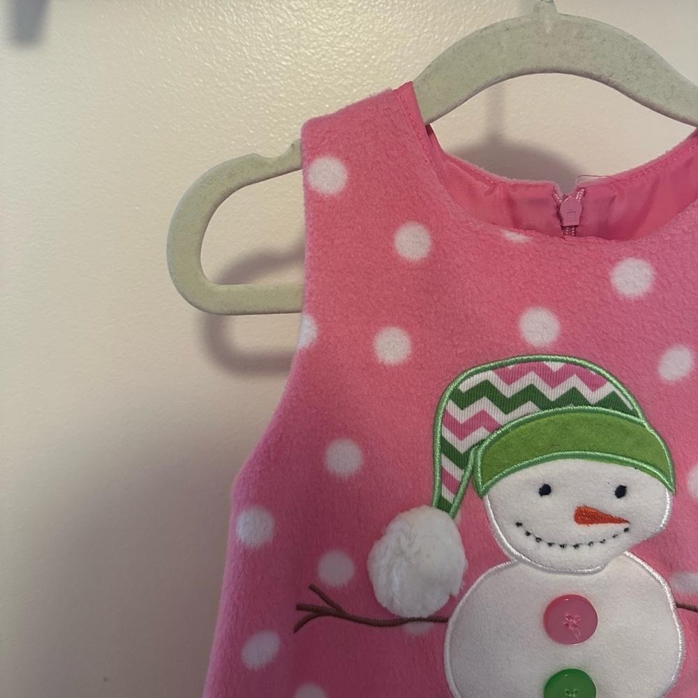 Bonnie Baby Fleece Snowman Dress